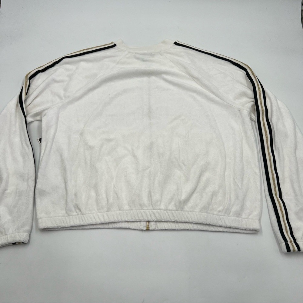 Juicy Couture Black Label White Microterry Track‎ Jacket Racer Stripe XL NWT - Picture 9 of 15